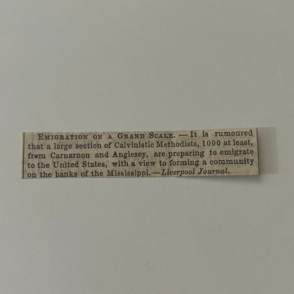 Emigration on a Grand Scale Calvinistic Methodists 1844 London Clipping SAI5-S9 - Picture 2 of 2